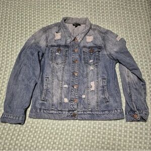 Trendy Ripped Denim Jacket